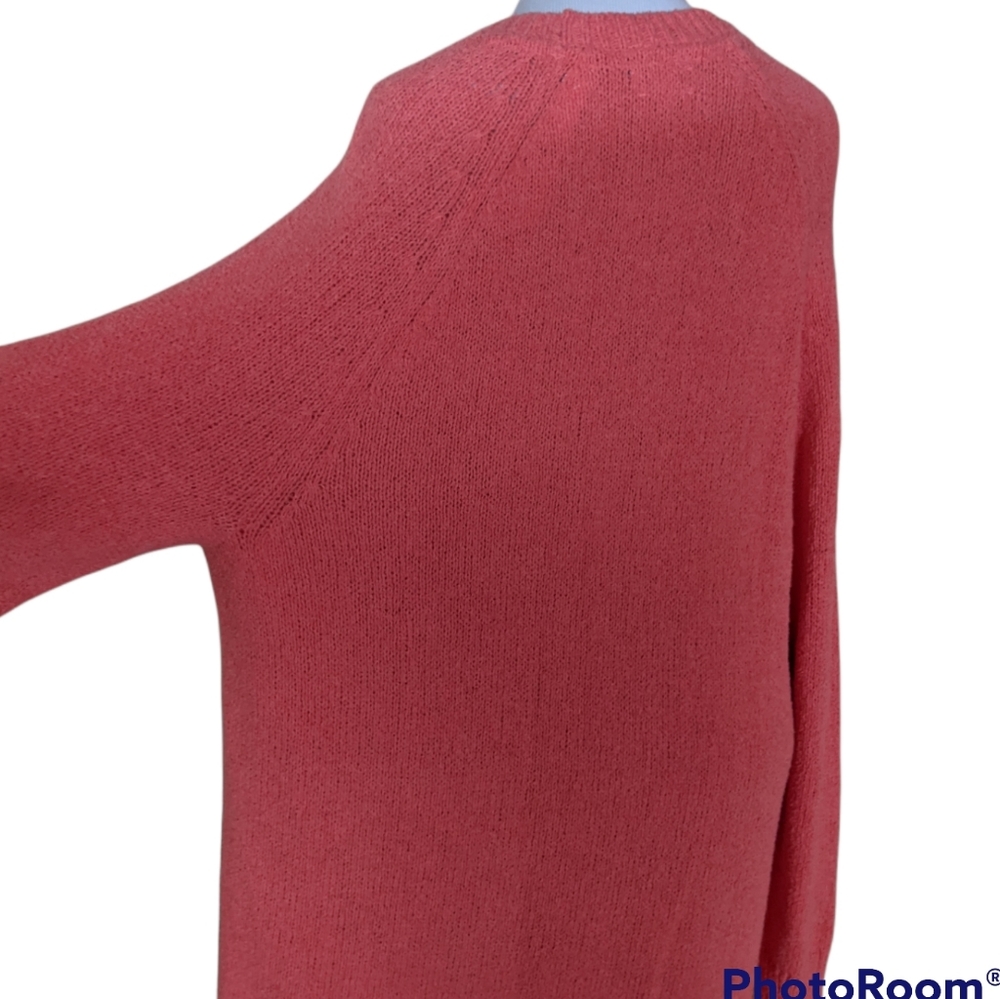 Caslon Relaxed Knit Crew Neck Sweater Coral 1X NWT Plus Size - Picture 4 of 6
